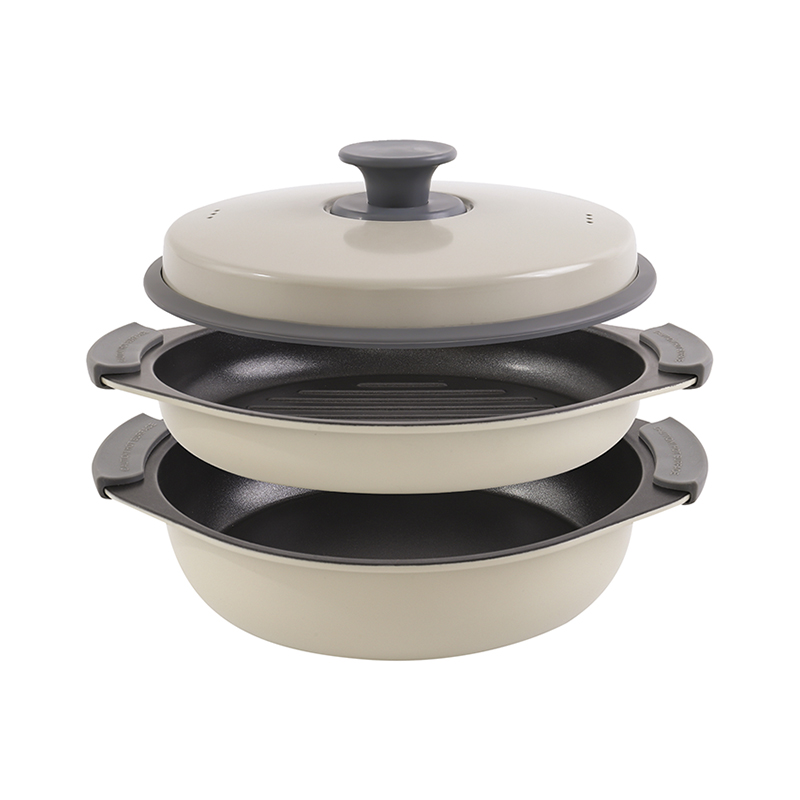 Tampa com saída de vapor Microondas Grill Multi-Pot