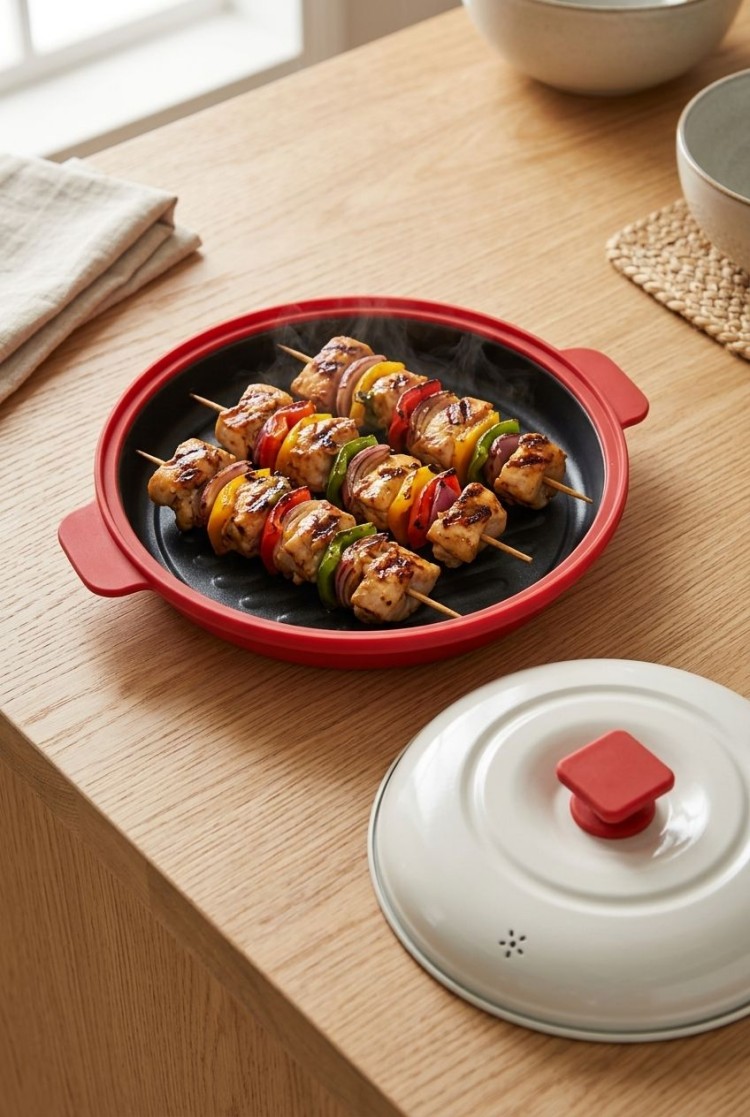 Complete microwave multi cook grill pot set - food grade silicone kitchenware