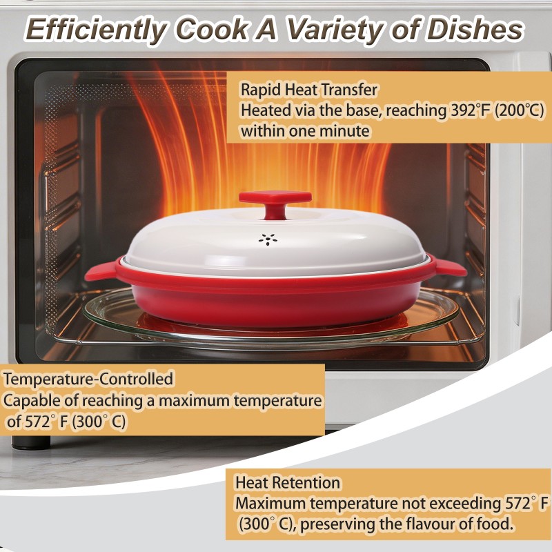 Healthy Low Oil Microwave Multi Cook Grill Pot - corrugated base design for fat drainage