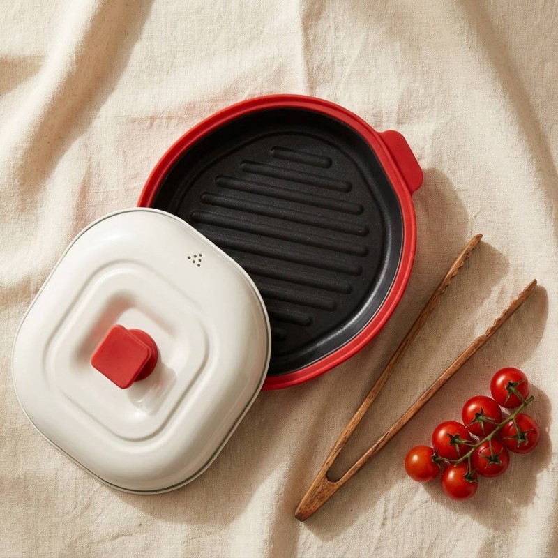 Grelha multifuncional para forno de micro-ondas para bifes e vegetais