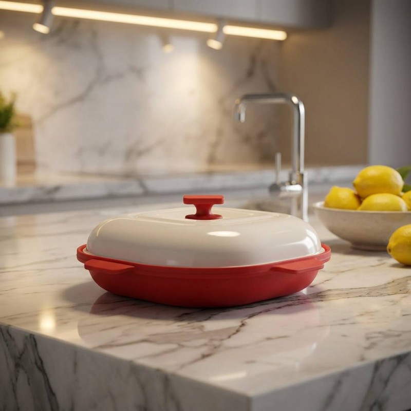 Grelha multifuncional para forno de micro-ondas para bifes e vegetais