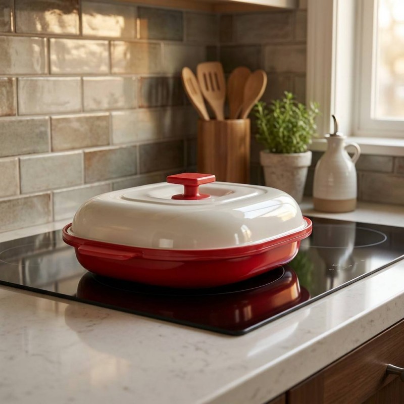 Grelha multifuncional para forno de micro-ondas para bifes e vegetais