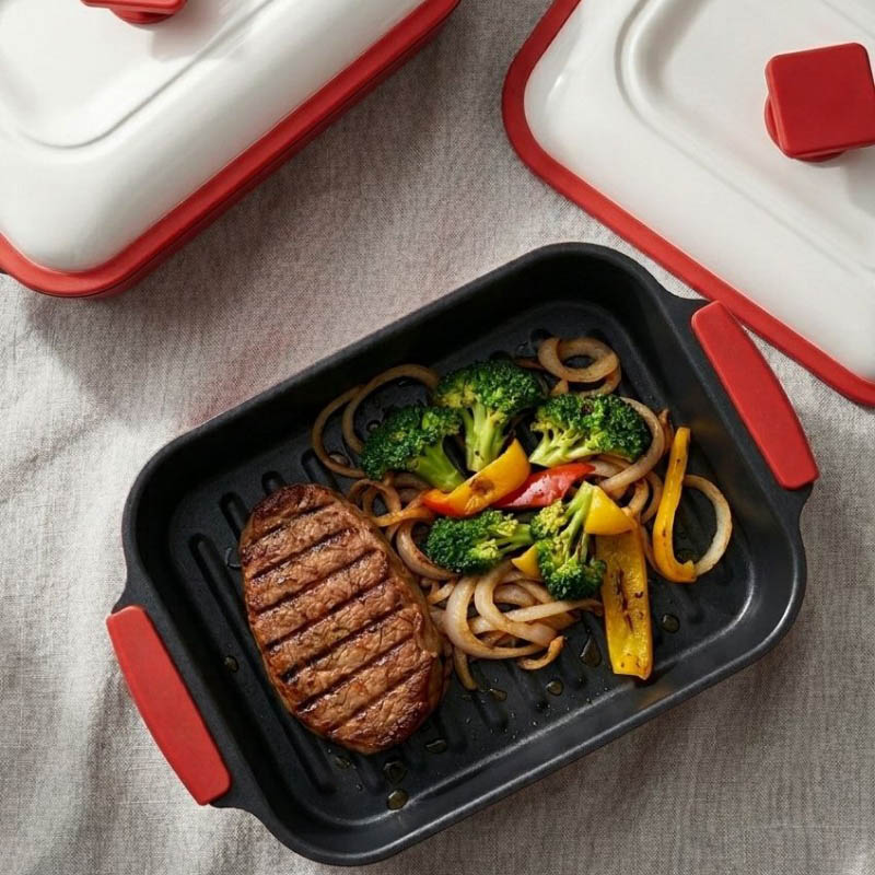 Panela Multi Grill segura para micro-ondas para cozinhar bife