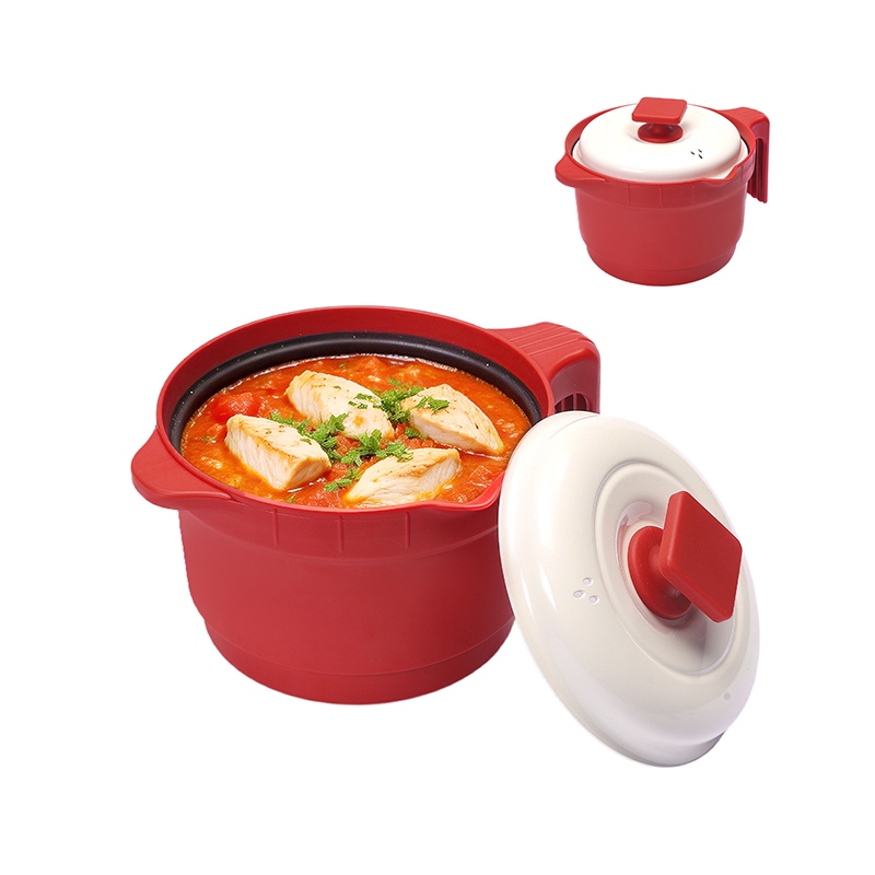 Redondo com tampa de vidro Microondas Grill Multi-Pot
